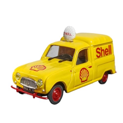 Mini Auto Spielzeug 1/43 Für Renault 4 Werbung Kleine LKW Legierung Gelb Auto Modell Vintage Design Modell Display Wohnkultur von CYQOCD