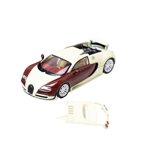 Mini Auto Spielzeug 1/64 Für Bugatti Veyron Mit Zu Öffnender Motorhaube Legierungsautomodell Mit Modischer Farbgebung Druckgussdekoration Wohnkultur(Beige) von CYQOCD