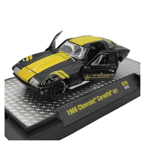 Mini Auto Spielzeug 1/64 Für Chevrolet Corvette 427 Maßstab Legierung Automodell Druckguss Fensterdekoration Schwarz 1966 Wohnkultur von CYQOCD