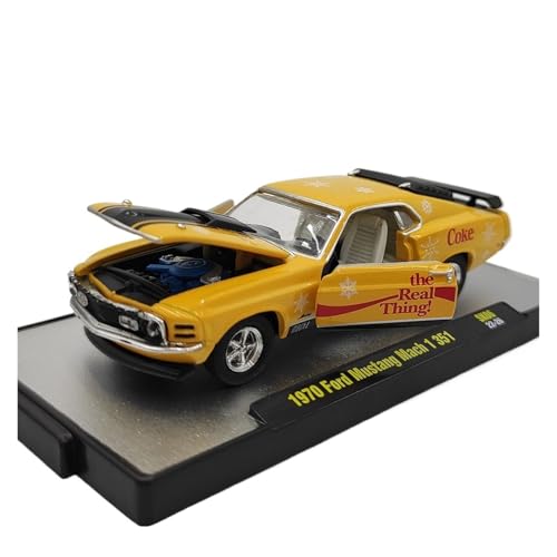 Mini Auto Spielzeug 1/64 Für Ford Mustang Mach 1 351 Gelb Legierung Modell Volle Tür Design Supercar Metall Fahrzeug 1970 Wohnkultur von CYQOCD