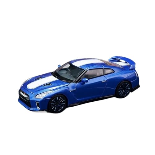 Mini Auto Spielzeug 1/64 Für Nissan GT-R R35 50. Jahrestag Seltene Ausgabe Legierung Auto Modell Display Stück Mit Öffnen Haube Wohnkultur(Blue) von CYQOCD