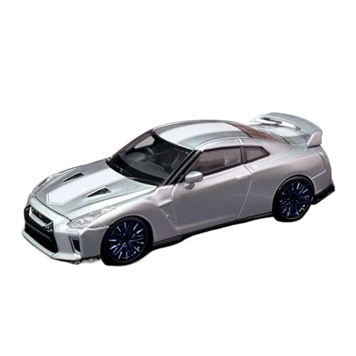 Mini Auto Spielzeug 1/64 Für Nissan GT-R R35 50. Jahrestag Seltene Ausgabe Legierung Auto Modell Display Stück Mit Öffnen Haube Wohnkultur(Silver) von CYQOCD