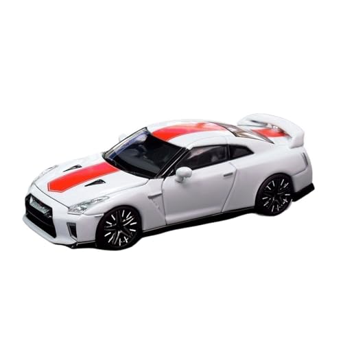 Mini Auto Spielzeug 1/64 Für Nissan GT-R R35 50. Jahrestag Seltene Ausgabe Legierung Auto Modell Display Stück Mit Öffnen Haube Wohnkultur(White) von CYQOCD