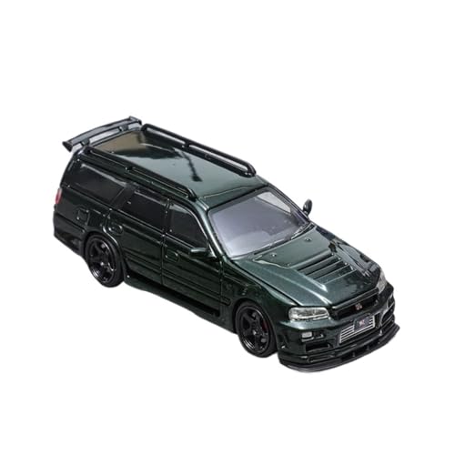Mini Auto Spielzeug 1/64 Für Nissan Stagea1 WC34 Wagon 260RS Modifizierte Version Automodell Mit Geöffneter Abdeckung Display Wohnkultur(Black) von CYQOCD