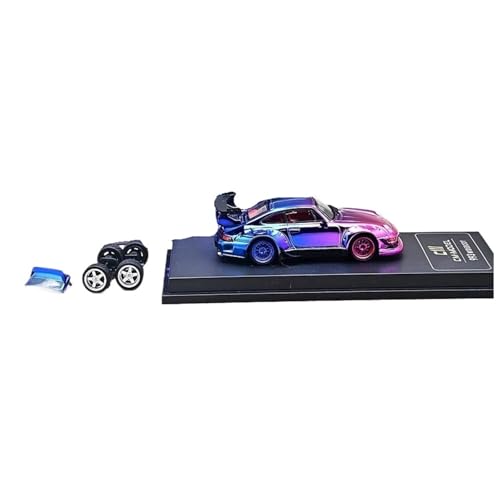 Mini Auto Spielzeug 1/64 Für RWB993 Regenbogenfarbe Legierung Druckguss Maßstab Automodell Statische Ornament Spielzeug Mit Heckflossen Wohnkultur von CYQOCD