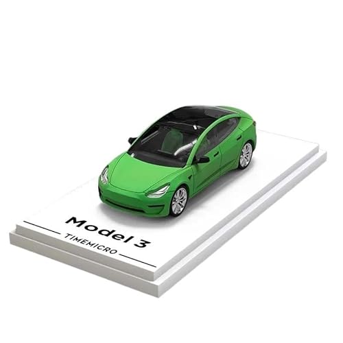 Mini Auto Spielzeug 1/64 Für Tesla Model 3 Legierung Druckguss Modell Sammlung Spielzeug Auto Metall Spielzeug Fahrzeug Für Erwachsene Wohnkultur(Green) von CYQOCD