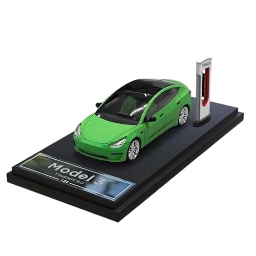 Mini Auto Spielzeug 1/64 Für Tesla Model 3 Legierung Druckguss Modell Sammlung Spielzeug Auto Metall Spielzeug Fahrzeug Für Erwachsene Wohnkultur(Green A) von CYQOCD