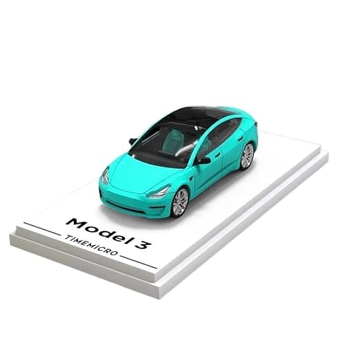 Mini Auto Spielzeug 1/64 Für Tesla Model 3 Legierung Druckguss Modell Sammlung Spielzeug Auto Metall Spielzeug Fahrzeug Für Erwachsene Wohnkultur(Green B) von CYQOCD