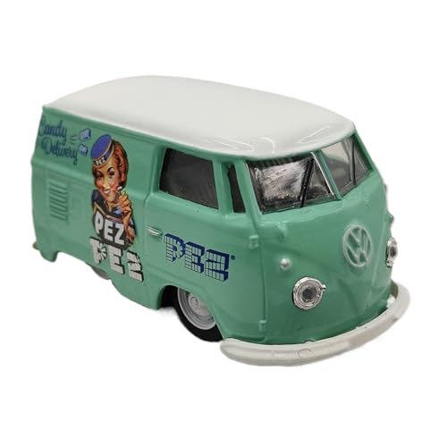 Mini Auto Spielzeug 1/64 Für Volkswagen Van Legierung Fahrzeug Miniatur Maßstab Modell Karosserie Mit Muster Grün Dekoration 1960 Wohnkultur von CYQOCD