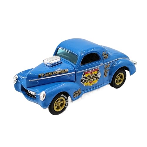 Mini Auto Spielzeug 1/64 Für Willys Coupe Gasser 1941 Vintage Blau Ornament Legierung Modell Metall Modell Dekoration Wohnkultur von CYQOCD
