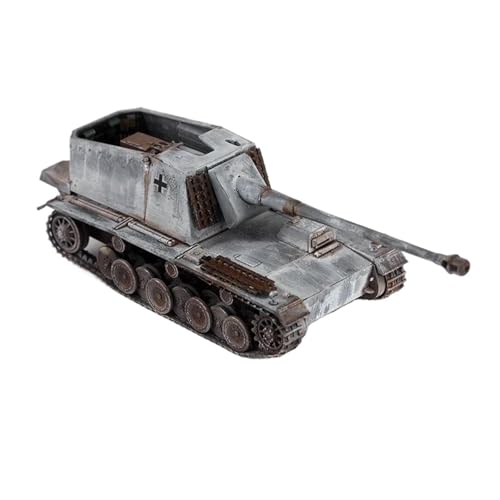 Mini Auto Spielzeug 1/72 Für 128mm Selbstfahrende Panzerabwehrkanone Emir Schwerer Panzerzerstörer Simulationsmodell Statisches Spielzeug Wohnkultur(Silver) von CYQOCD