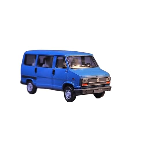 Mini Auto Spielzeug 1/87 Für Peugeot J5 Bus 1982 Realistisches Fahrzeug Kunststoff Automodell Statisches Spielzeugauto-Display Wohnkultur(Blue) von CYQOCD