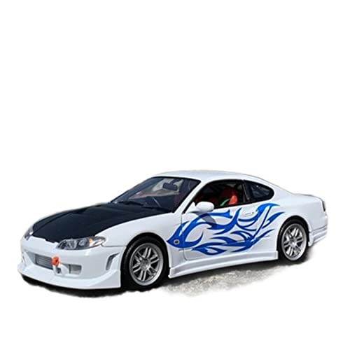 Mini Auto Spielzeug 1 24 Für Nissan Silvia S15 Alloy Diecast Automodell Modifizierte Version Metallautomodell Wohnkultur(White) von CYQOCD