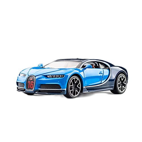 Mini Auto Spielzeug 1 32 Für Bugatti Chiron Legierung Spielzeugautomodelle Diecast Car Mit Sound Light Wohnkultur(Blau) von CYQOCD