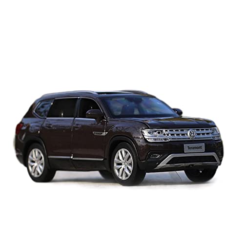 Mini Auto Spielzeug 1 32 Für Teramont SUV Alloy Diecast Modell Mit Sound Und Licht Zurückziehen 6 Türen Geöffnet Wohnkultur(Brown) von CYQOCD