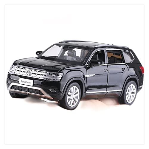 Mini Auto Spielzeug 1 32 Für Teramont SUV Alloy Diecast Modell Mit Sound Und Licht Zurückziehen 6 Türen Geöffnet Wohnkultur(Schwarz) von CYQOCD