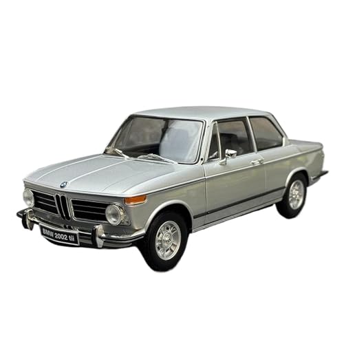 Mini Auto Spielzeug 1:18 Für BMW 2002 Tii Automodell Druckguss Oldtimer Fahrzeug-Enthusiasten-Sammlungsanzeige Wohnkultur(Silver) von CYQOCD