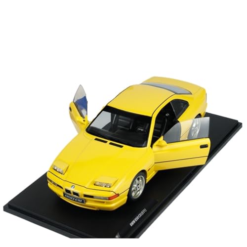 Mini Auto Spielzeug 1:18 Für BMW 850 (E31) CSI 1990 Legierung Doppeltür Design Fahrzeug Gelbe Limousine Modell Wohnkultur von CYQOCD