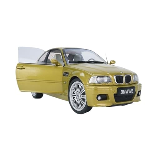 Mini Auto Spielzeug 1:18 Für BMW - E46 M3 - Phoenix Yellow Classic Design Legierung Automodell Oldtimer-Dekoration Wohnkultur von CYQOCD