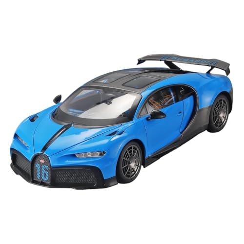 Mini Auto Spielzeug 1:18 Für Bugatti Chiron Supercar Legierung Modell Auto Miniatur Replik Sound Und Licht Sammlerstück Wohnkultur(Blue) von CYQOCD