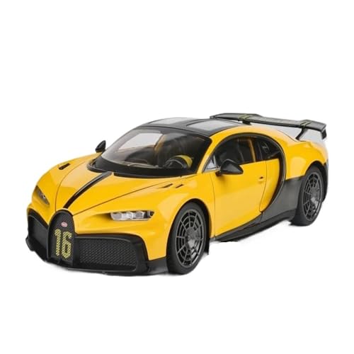 Mini Auto Spielzeug 1:18 Für Bugatti Chiron Supercar Legierung Modell Auto Miniatur Replik Sound Und Licht Sammlerstück Wohnkultur(Yellow) von CYQOCD