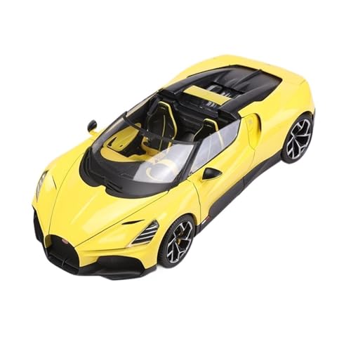 Mini Auto Spielzeug 1:18 Für Bugatti Mistral Cabrio Sportwagen Maßstab Spielzeugauto Silber Rad Auto Modellsammlung Wohnkultur(Yellow) von CYQOCD
