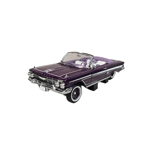Mini Auto Spielzeug 1:18 Für Chevrolet Impala Lowrider 1961 Legierung Zweifarbiges Retro-Automodell Klassisches Nostalgisches Souvenir Wohnkultur(Purple) von CYQOCD