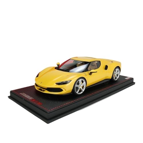 Mini Auto Spielzeug 1:18 Für Ferrari 296 GTB Gelbes Harz Statisches Automodell Szenensimulation Realistische Fahrzeugornamente Wohnkultur von CYQOCD
