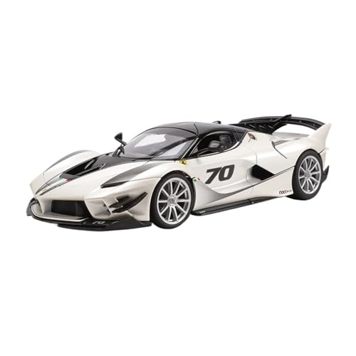 Mini Auto Spielzeug 1:18 Für Ferrari FXXK EVO Supercar Rennversion Legierung Maßstab Automodell Kreative Ornamente Wohnkultur(White) von CYQOCD