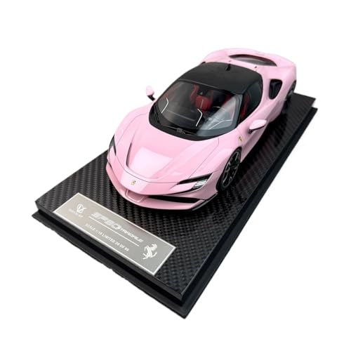 Mini Auto Spielzeug 1:18 Für Ferrari SF90 Sportwagen Mini-Legierung Automodell Sammlung Display Modell Ornament Serie Wohnkultur(Pink) von CYQOCD