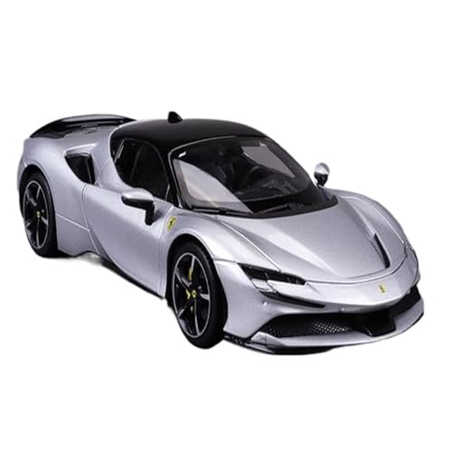 Mini Auto Spielzeug 1:18 Für Ferrari SF90 Sportwagenmodell Silberlegierung Automodell Sammlung Ornamente Für Erwachsene Wohnkultur von CYQOCD