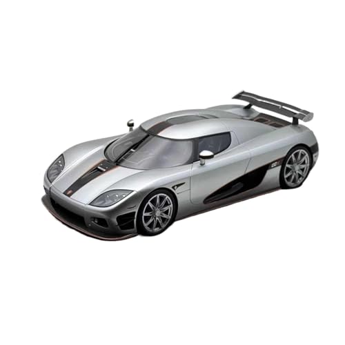 Mini Auto Spielzeug 1:18 Für Koenigsegg CCX Silber Mit Orangefarbenen Streifen Harzautomodell Großformat-Fahrzeugvitrine Wohnkultur von CYQOCD