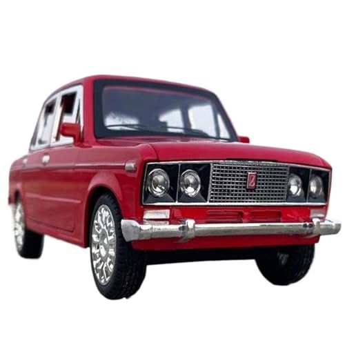 Mini Auto Spielzeug 1:18 Für Lada 2106 Legierung Modell Auto Spielzeug Druckguss Casting Sound Und Licht Auto Szene Ornament Wohnkultur(Red) von CYQOCD