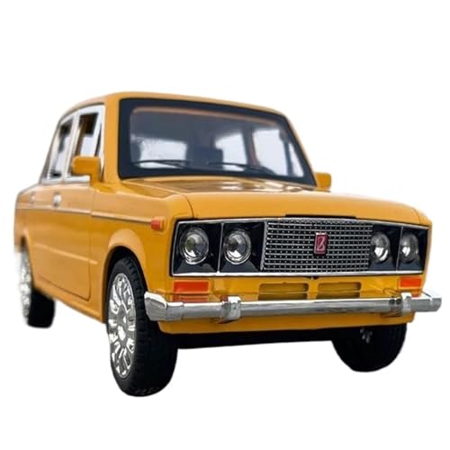 Mini Auto Spielzeug 1:18 Für Lada 2106 Legierung Modell Auto Spielzeug Druckguss Casting Sound Und Licht Auto Szene Ornament Wohnkultur(Yellow) von CYQOCD