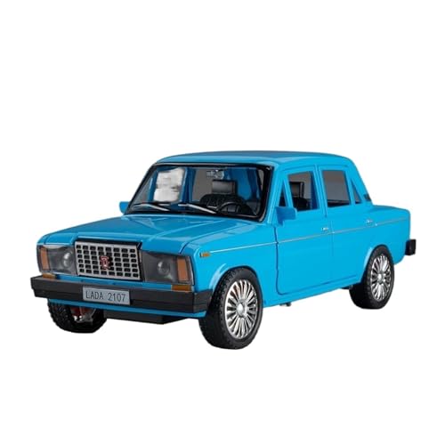 Mini Auto Spielzeug 1:18 Für Lada 2107 Metalllegierung Modellauto Spielzeug Sound Und Licht Mini Fahrzeug Spielzeug Display Wohnkultur(Blue) von CYQOCD