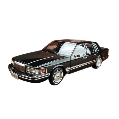 Mini Auto Spielzeug 1:18 Für Lincoln Town Die-Cast Autos Modell Limited Edition Modelle Designs Und Farben Schwarz Weiß Wohnkultur(Black) von CYQOCD