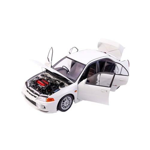 Mini Auto Spielzeug 1:18 Für Mitsubishi EVO4 Alloy Full-Open Car Model Sammlerstück Ornament Full-Open Design Klassisches Spielzeug Wohnkultur(White) von CYQOCD