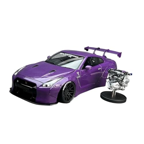 Mini Auto Spielzeug 1:18 Für Nissan LB GTR R35 Carbon Fiber Alloy Full Door Simulation Design Style Auto Für Beste Freunde Wohnkultur(Purple) von CYQOCD