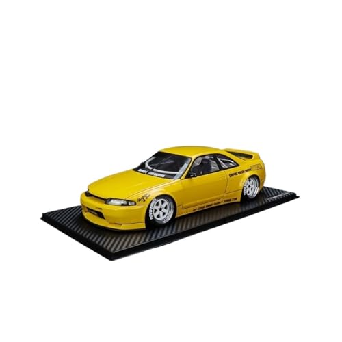 Mini Auto Spielzeug 1:18 Für Nissan Rocket Bunny (BCNR33) Pandem GT-R Gelbes Harzsimulationsautomodell Spielfahrzeug Wohnkultur von CYQOCD