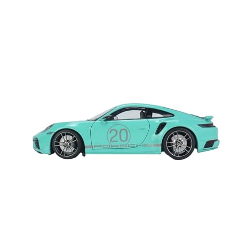 Mini Auto Spielzeug 1:18 Für Porsche 911 (992) Turbo 20. Jubiläum Fünffarbige Alu-Volltür-Design-Modellsammlung Wohnkultur(Green) von CYQOCD