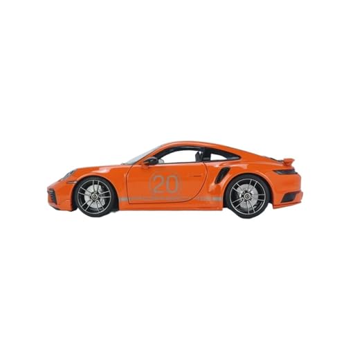 Mini Auto Spielzeug 1:18 Für Porsche 911 (992) Turbo 20. Jubiläum Fünffarbige Alu-Volltür-Design-Modellsammlung Wohnkultur(Orange) von CYQOCD
