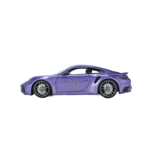 Mini Auto Spielzeug 1:18 Für Porsche 911 (992) Turbo 20. Jubiläum Fünffarbige Alu-Volltür-Design-Modellsammlung Wohnkultur(Purple) von CYQOCD