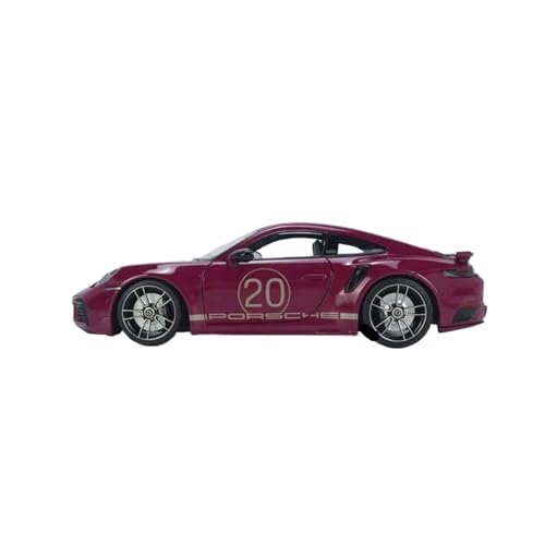 Mini Auto Spielzeug 1:18 Für Porsche 911 (992) Turbo 20. Jubiläum Fünffarbige Alu-Volltür-Design-Modellsammlung Wohnkultur(Red) von CYQOCD