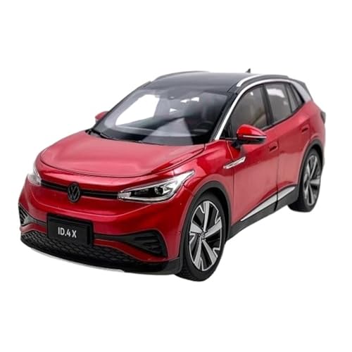 Mini Auto Spielzeug 1:18 Für SAIC Volkswagen ID.4X SUV Beleuchtung Edition Legierung Simulation Maßstab Auto Modell Metall Auto Wohnkultur(Red) von CYQOCD