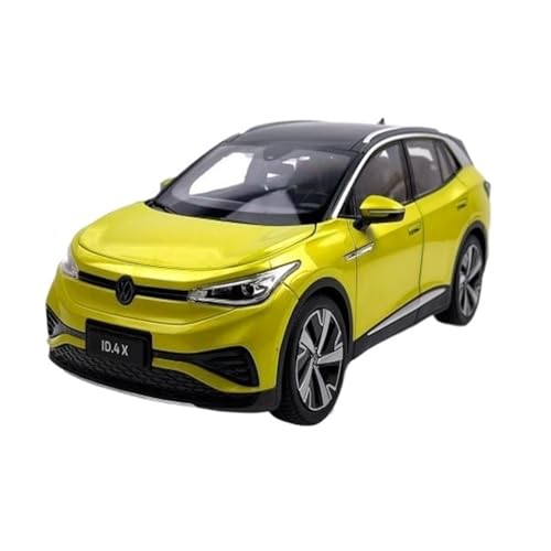 Mini Auto Spielzeug 1:18 Für SAIC Volkswagen ID.4X SUV Beleuchtung Edition Legierung Simulation Maßstab Auto Modell Metall Auto Wohnkultur(Yellow) von CYQOCD