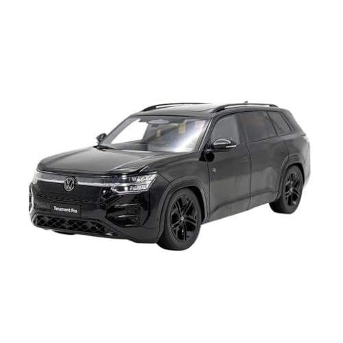 Mini Auto Spielzeug 1:18 Für SAIC Volkswagen Teramont 2025 Schwarz/weiß Legierung Druckguss Handwerk Auto Modell Innen Kunstwerk Wohnkultur(Black) von CYQOCD