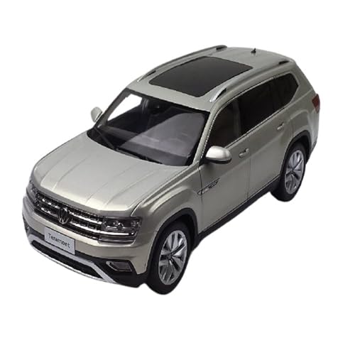 Mini Auto Spielzeug 1:18 Für SAIC Volkswagen Teramont Braun/Silber Legierung Retro Klassische Auto Modell Hause Dekoration Wohnkultur(Silver) von CYQOCD