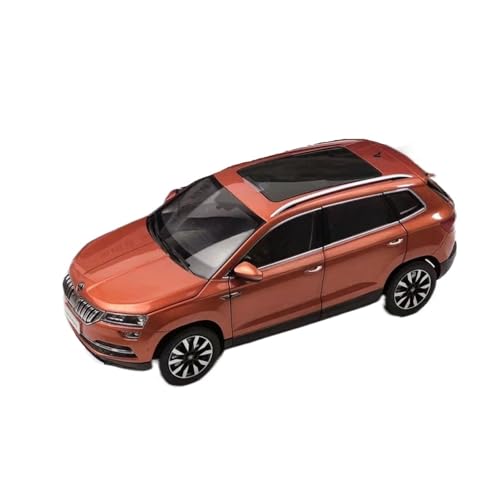 Mini Auto Spielzeug 1:18 Für Skoda Karoq Weiß/orange Legierung Sammlerstück Maßstab Automodell Kreative Metall Heimdekoration Wohnkultur(Orange) von CYQOCD