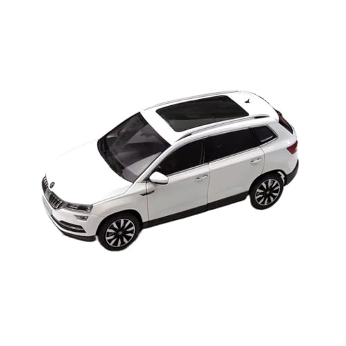 Mini Auto Spielzeug 1:18 Für Skoda Karoq Weiß/orange Legierung Sammlerstück Maßstab Automodell Kreative Metall Heimdekoration Wohnkultur(White) von CYQOCD