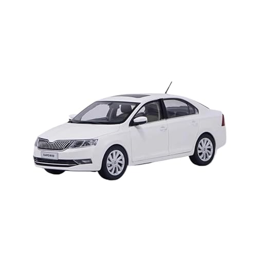 Mini Auto Spielzeug 1:18 Für Skoda Rapid 2018 Legierung Maßstab Auto Modell Simulation Spielzeug Sammlung Statische Metall Dekoration Wohnkultur(White) von CYQOCD